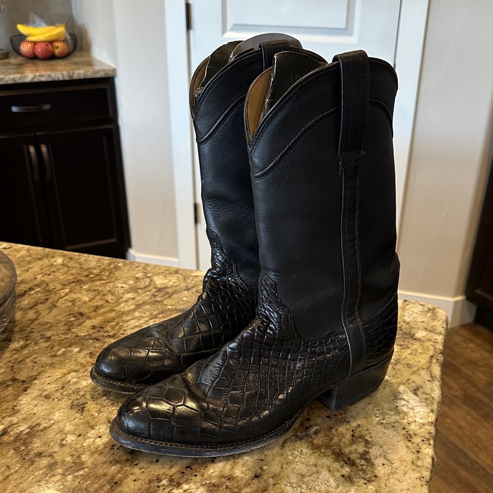 Tecovas Black Alligator Boots